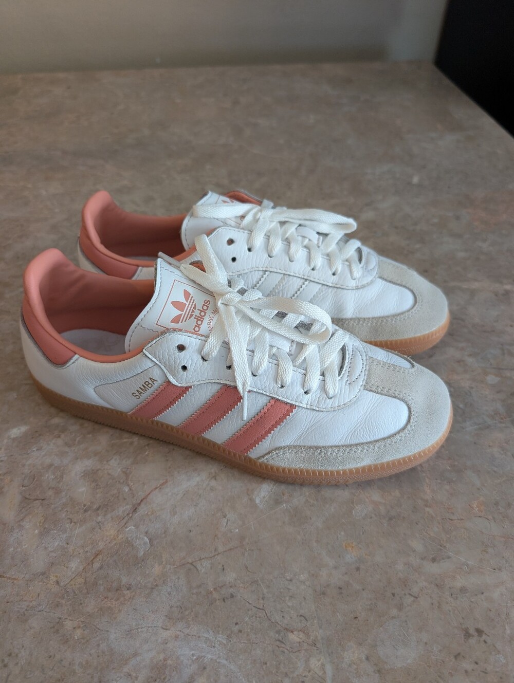 Adidas Originals Samba OG White Wonder Clay Gum (2023)  Women's Size 8.5 No Box